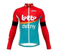 2023 Winter Thermal Fleece Warmer Pro Team LOTTO dstny Long Sleeve Cycling Jersey For Men,Quick-Dry Road Bike Jacket Bicycle Clothing (L)
