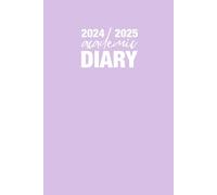 2024 - 2025 Academic Diary: A5 Week to View on 2 Pages Weekly Student Journal Agenda WO2P Teachers Planner Full Year Jan to Dec 25 Horizontal Layout | ... Moon Phases | Pastel Lilac Purple Cover