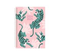 2024-2025 Academic Mid-Year Diary A5 Week to View Wiro Bound Planner Student Journal Organiser - TIGER (Design No. 1)
