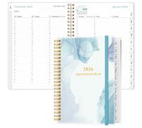 2024-2025 Appointment Book & Planner - 2024-2025 Daily Hourly Planner from July 2024 - June 2024, Weekly Appointment Book with 30-Minute Interval, Medium 6.4" x 8.5", Blue Watercol