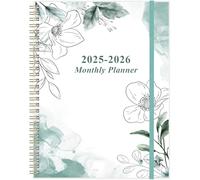 2024-2025 Monthly Planner - 18 Monthly Calendar, July 2024 - December 2025, Two Pages Per Month, 9" x11" Planner with Tabs, Strong Twin-Wire Binding, Inner Pocket, Blue Flower