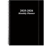 2024-2025 Monthly Planner - 18 Monthly Calendar, July 2024 - December 2025, Two Pages Per Month, 9" x11" Planner with Tabs, Strong Twin-Wire Binding, Inner Pocket, Black