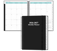2024-2025 Monthly Planner - 18 Monthly Calendar, July 2024 - December 2025, Two Pages Per Month, 9" x11" Planner with Tabs, Strong Twin-Wire Binding, Inner Pocket, Black