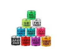 2024/2025 Multicolor Pigeon Foot Ring With Word Earrings Quality Durable Bird Ring Pigeon Racing Ring Bird Training Tool 100 Pcs(10 Color x 10 Pcs,Year 2025)