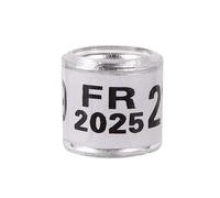 2024/2025 Multicolor Pigeon Foot Ring With Word Earrings Quality Durable Bird Ring Pigeon Racing Ring Bird Training Tool 100 Pcs(White,Year 2025)