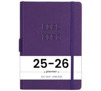 2024-2025 Planner - 12-Months Weekly Monthly Planner 2024-2025, July 2024 - June 2025, 5.75" x 8.25", Saffiano Leather with Thick Paper, Back Pocket with 40 Notes Pages - Purple