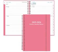2024-2025 Planner - A5 Weekly & Monthly Planner & Journal to Track Goals, July 2024 - June 2025, 6.4" x 8.5" Planner with Flexible Cover, Tabs, Strong Twin-Wire Binding, Inner Pocket, Pink