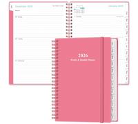 2024-2025 Planner - A5 Weekly & Monthly Planner & Journal to Track Goals, July 2024 - June 2025, 6.4" x 8.5" Planner with Flexible Cover, Tabs, Strong Twin-Wire Binding, Inner Pocket, Pink