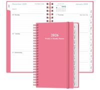2024-2025 Pocket Planner/Calendar - A6 Weekly Monthly Planner, July 2024 - June 2025, 3.75" x 6.75" with Flexible Cover, Tabs, Strong Twin-Wire Binding, Inner Pocket, Pink