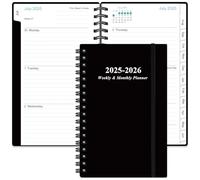 2024-2025 Pocket Planner/Calendar - A6 Weekly Monthly Planner, July 2024 - June 2025, 3.75" x 6.75" with Flexible Cover, Tabs, Strong Twin-Wire Binding, Inner Pocket, Black