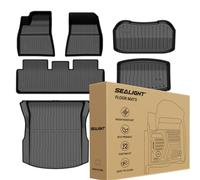 2024 2025 Tesla Model 3 Floor Mats All Weather Full Set Made by SEALIGHT- Custom Fit for Model 3 Highland, Premium TPE Floor Liners, Waterproof, Anti-Slip & Easy to Clean Car Mats