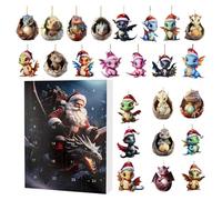 2024 Advent Calendar To Christmas - Calendar 2024 Christmas Advent Acrylic Dinosaur Ornament | Acrylic Dinosaur Ornament Christmas Countdown Calendar