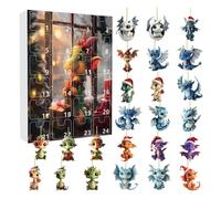 2024 Advent Countdown Calendar Dragon - Funny Christmas Countdown Calendar with Baby Dragon Pendants | Cartoon Dragon Charm Pendant Kit for Christmas Tree Decorations(A)