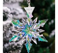 2024 Annual Christmas Ornaments Crystal Snowflake Star - Christmas Tree Ornaments Pendant Crystal Sun Catcher Home Hanging Decor