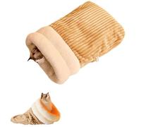 2024 Best Cat Sleeping Bag for Indoor Cats - Self Warming Cave Bed, Soft Plush Large Sack, Winter Cat Bed (Brown L)