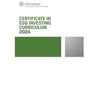 2024 Certificate in ESG Investing Curriculum: ESG Investing Official Training Manual