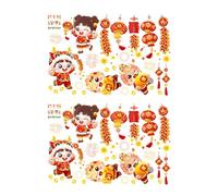 2024 Chinese New Year Festive Wall Decal Removable PVC Sticker for Office Schools Market Home Holiday Decors Decorations