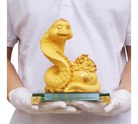 2024 Chinese Zodiac Dragon Statue - Feng Shui Decor, Golden Resin Dragon & 12 Zodiac Animals Figurines, for Zodiac Lovers & Collectors, Sheep Included