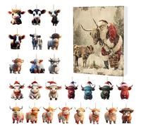 2024,Christmas | 24 Days Highland Christmas Countdown Christmas Countdown Calendar for Family Friends Boys Girls