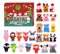 2024 Christmas Advent Calendar 24 Days Christmas Animal Plush Toys Countdown Calendar Xmas Animal Plush Doll Calendar Gift Box Mini CuteToys Gifts for Boys Girls