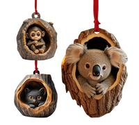 2024 Christmas Bauble 2D Koala Monkey Ornament, Acrylic Animal Christmas Tree Decorations, Christmas Ornaments For The Home, Rustic Seasonal Décor For Shelf Bookshelf Shelves Ceiling