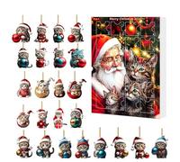 2024 Christmas Cat Advent Calendar Christmas 24 Days Countdown Advent Calendar with Funny Cat Christmas Ornament Christmas Vacation Advent Calendar Xmas Gifts for Kids Adults (Cat)