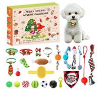 2024 Christmas Countdown Dog Toy Advent Calendar 24 Days Christmas Countdown Interactive Dog Toy with Chew Ropes Squeaky Biting Toy Dog Collars with (Green 47.4 x 37.4 x 7.4)