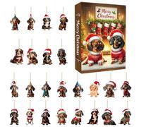 2024 Christmas Dachshund Advent Calendar,24 Days of Christmas Collectible Funny Dog Set,Christmas Countdown Calendar 2024 Vacation Advent Calendar,Christmas Tree Decoration Xmas Gifts