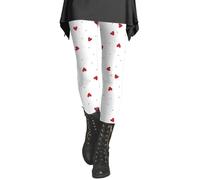 2024 Christmas Leggings Womens Thermal Pants Warm Women's Valentines Day Tights with Hearts Red Heart Sexy Leggings Skinny Pant Patterned Red Heart Sporty Sweet Heart Workout Leggings for (Pink, L)