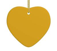 2024 Christmas Ornament Mustard Yellow Ceramic Ornaments for Christmas Tree Hanging Ornaments with Golden Rope Heart Christmas Tree Decoration for Christmas Decorations