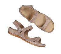 2024 Comfort Retro Orthopedic Sandals,Ladies Sandals Wedge Heel Open Toe,Cushion Walk Leather Sandals With Arch Support (Grey,38)