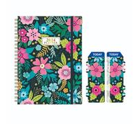 2024 Daily Calendar Planner Spiral Coil Notebook - A5 Weekly & Monthly Agenda Organizer for Management, Office or Personal Appointment Jou(F)