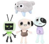 2024 Dandy's World Plush Set, 4 Pcs Pebble Plushies Toy for Fans Gift, Soft Stuffed Animal Pillow for Home Kids' Bedroom Decor, Birthday Christmas Choice for Boys Girls