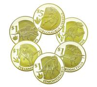 2024 Dinosaur Commemorative Coin Set, 6 Coins Featuring Tyrannosaurus, Gorgosaurus, Pterodactyl & More, Metal Animal Coins from Sierra Leone, Collectible Dino Coins