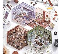 2024 DIY 3D House Stickers, 8 Themes - Supermarket|Coffee Shop|Restaurant|Bookstore, Fun Cute Korean 3D Stickers for Adults & Kids (4 Themes 2.0)