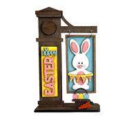 2024 Easter Home Ornament Easter Happy Resurrection Eggs Carrots Wooden Crafts Gifts Home Desktop Ornament and Teal Christmas Decorations (Brown, One Size)