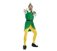 2024 Elf Costume - Buddy The Elf, Adult Christmas Fancy Dress Outfit for Holidays & Parties