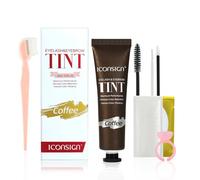 2024 Eyebrow & Eyelash Tint 1 Step 25ML 30PCS Professional Brow Lash Dye Lasts 6 Weeks Instant Eye Brow Eye Lash Color Safe Easy Water & Smudge Proof Tinting Dying Coloring Kit for Salon Home (Coffee)
