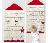 2024, Fabric Christmas Advent Hanging Calendar With Pockets 24 Poches Calendrier De L'av-ent De Noël, Cute Christmas Countdown Calendar Fill Your Own Christmas Advent