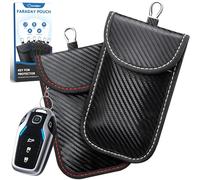 2024 Faraday Bag Key Protector, 2 PACK Signal Blocking RFID Key Fob Protector Pouch, Anti-Theft Car Security Cage (Red+White, Small)