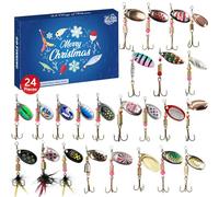 2024 Fishing Lure Advent Calendar, Advent Calendar with Fishing Lures | 24 Day Christmas Countdown Fish Tackle Set, Advent Calendar 2024, Bait Set