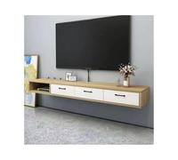 2024 Floating TV UnitModern WallMounted Cabinet Stylish TV Stand for Living Room Media Console Natural Finish (200x23x20cm) SpaceSaving Design