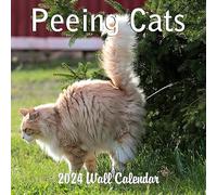 2024 Funny Cats Marking Territory Monthly Wall Calendar | 12" x 24" | Prank Gift Cat Calendar 2024