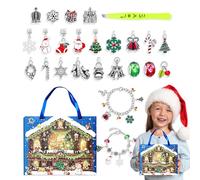 2024 Girls ,2024 Countdown Christmas Calendar,24 Day Bracelet Jewelry Making Kit, Christmas Countdown Calendar - Countdown to Gold