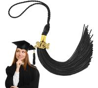 2024 Graduation Tassels,9" Long Black Charm For Grad Caps Decorations Class Of 2024 Tassel Ceremonies Accessories For Preschool Kindergarten High School College Bachelor Gown Master Doctoral Graduates