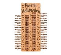 2024 Halloween Advent Calendar Funny Wooden Countdown Calendar DIY Moving Wooden Block Advent Calendar with 31 Removable Wooden Handles Halloween Indoor Decorations for Office Home Desk