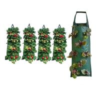 2024 Hanging Strawberry Planter, Upside-Down Patio Garden Tomato Planter Bags, Hanging Strawberry Plant Grow Bags,Hanging Grow Bags Flower Planting Bag Handle Grow Pouch Planter for Outdoor (5)