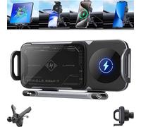 2024 High Intelligent Mobile Phone/Pad Holder, Magnetic Phone Holder for Car, Car Vent Phone Mount, Rotatable Car Phone Holder, Wireless Phone Charger for Car, Fit for All iPhone (Gray)