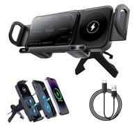 2024 High Intelligent Mobile Phone/Pad Holder, Wireless Car Charger Fast Charging Phone Holder, 2 in 1 Auto Rotating Phone Holder, Car Vent Phone Mount Magnetic Phone Car Charger (Black)