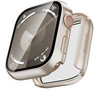 [2024 Honeycomb Speaker Design] Kedoushi Waterproof Case for Apple Watch Series 9 8 7 41mm, Hard PC Bumper Face Cover with Tempered Glass Screen Protector Cover for iWatch 41mm Starlight